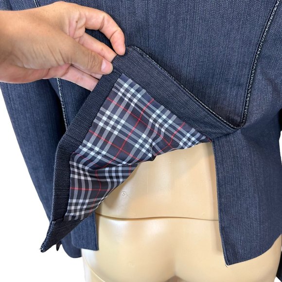 Nine West Women Blazer Size 6 Spark Black Lined Collared A Buttons Slit Cotton - Picture 13 of 16